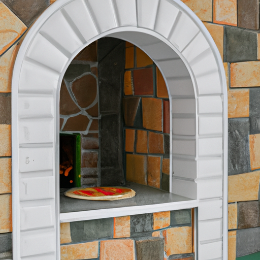 Image of a finished brick oven with a decorative facade, ready for cooking delicious meals.